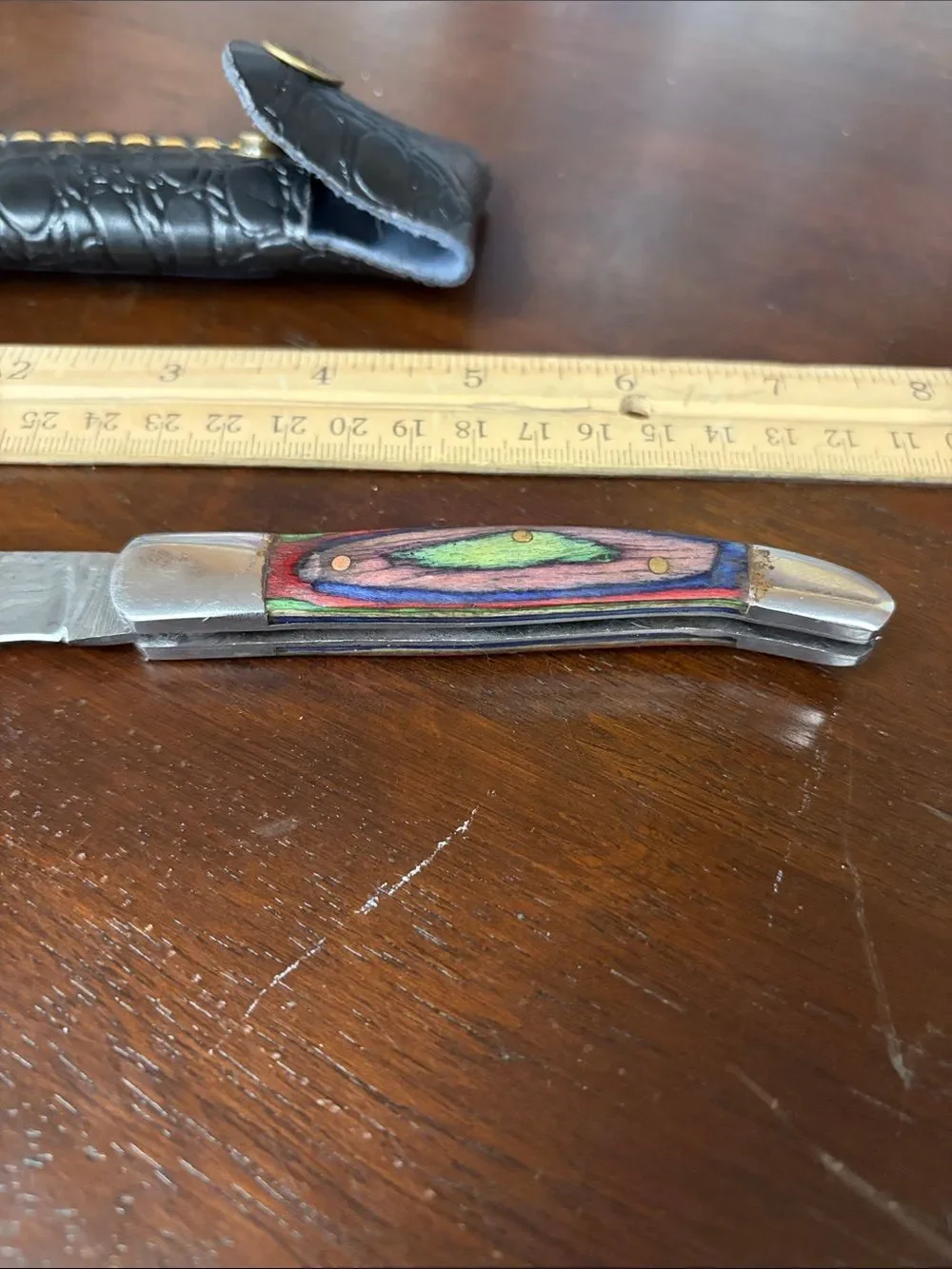 Hand crafted 7” folding Damascus steel